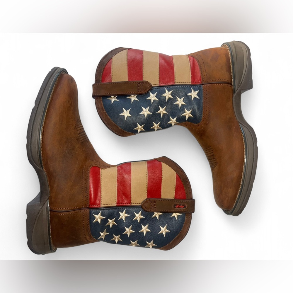 Durango Men's Rebel Patriotic Pull-On Western Flag Boot |Size 13D |Pre-own|Clean